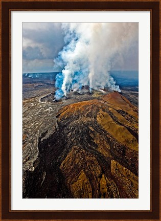Framed Steaming Volcano, Kilauea, Kauai, Hawaii Print
