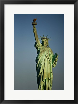 Framed Low angle view of a statue, Statue Of Liberty, Manhattan Print
