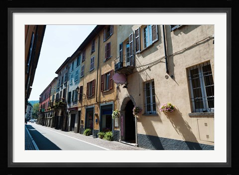 Framed Houses along a street, Cernobbio, Como, Lombardy, Italy Print