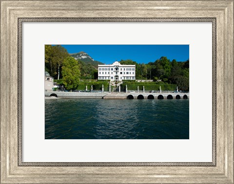 Framed Villa at the waterfront, Villa Carlotta, Tremezzo, Lake Como, Lombardy, Italy Print