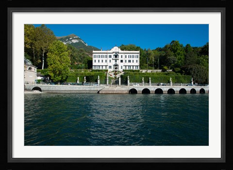 Framed Villa at the waterfront, Villa Carlotta, Tremezzo, Lake Como, Lombardy, Italy Print