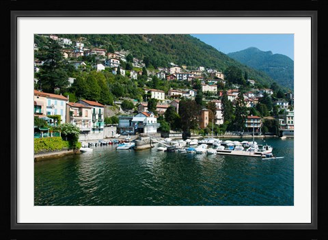 Framed Buildings at the waterfront, Varenna, Lake Como, Lombardy, Italy Print
