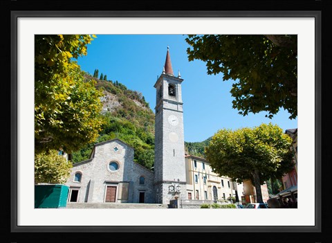 Framed Church on main square, Varenna, Lake Como, Lombardy, Italy Print
