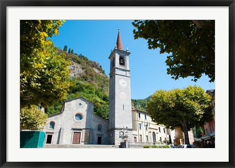 Framed Church on main square, Varenna, Lake Como, Lombardy, Italy Print