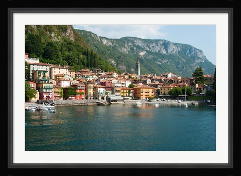 Framed Buildings in a Town at the Waterfront, Varenna, Lake Como, Lombardy, Italy Print
