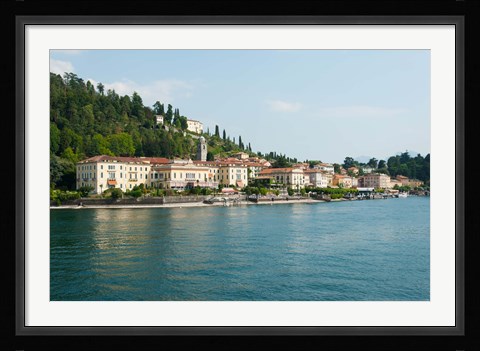 Framed Buildings in a Town at the Waterfront, Bellagio, Lake Como, Lombardy, Italy Print