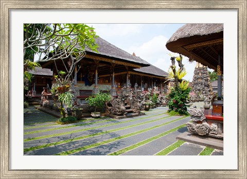 Framed Inner grounds of the 1950&#39;s Pura Taman Saraswati temple, Ubud, Bali, Indonesia Print