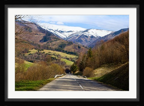 Framed Mountain road in a valley, Tatra Mountains, Slovakia Print