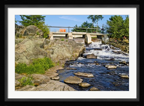 Framed Water falling through dam, Moon River Dam, Moon River, Bala, Ontario, Canada Print