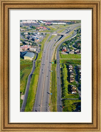 Framed Aerial view of a highway passing through a town, Interstate 80, Park City, Utah, USA Print