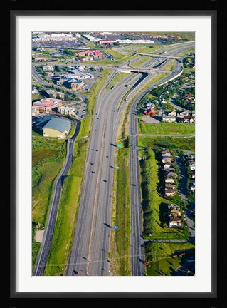Framed Aerial view of a highway passing through a town, Interstate 80, Park City, Utah, USA Print