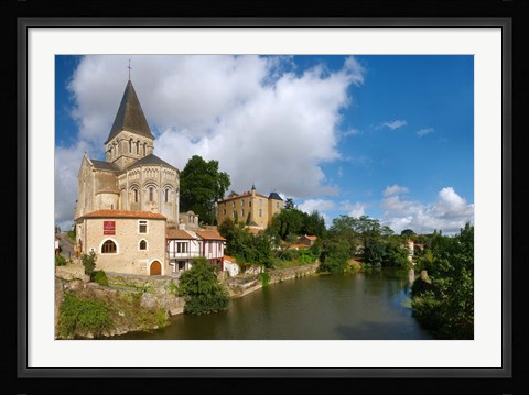 Framed Church on a hill, Saint Sauveur Church, Mareuil-Sur-Lay-Dissais, Pays De La Loire, Vendee, France Print