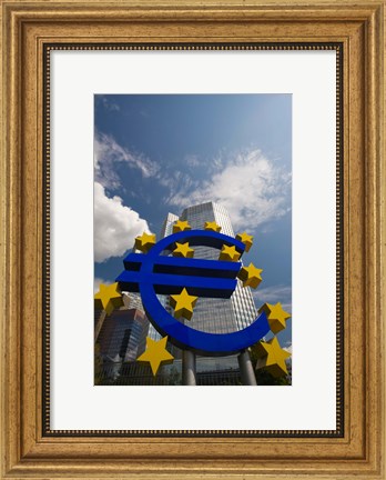 Framed Euro Sign, Frankfurt, Germany (vertical) Print