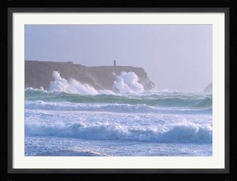 Framed Pointe De Pen-Hir, Camaret-Sur-Mer, Finistere, Brittany, France Print