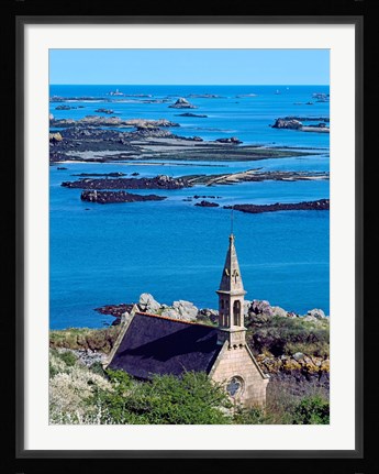 Framed La Trinite Chapel at Ile-De-Brehat archipelago, Cotes-d'Armor, Brittany, France Print