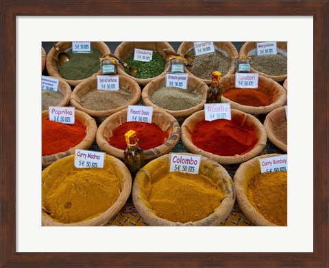 Framed Colorful Spices for Sale in Arles, Bouches-Du-Rhone, Provence-Alpes-Cote d&#39;Azur, France Print