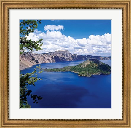 Framed Crater Lake at Crater Lake National Park, Oregon Print