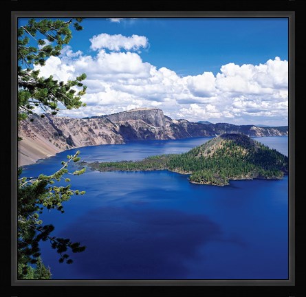 Framed Crater Lake at Crater Lake National Park, Oregon Print