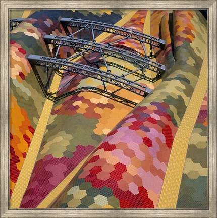 Framed High angle view of a roof of Santa Caterina Market, Barcelona, Catalonia, Spain Print