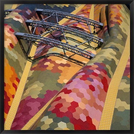 Framed High angle view of a roof of Santa Caterina Market, Barcelona, Catalonia, Spain Print