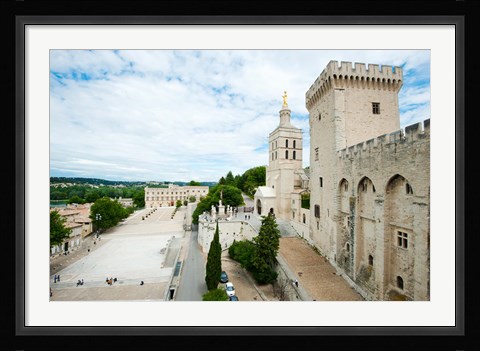 Framed Palace in a city, Notre-Dame Des Domes, Le Palais des Papes, Palais Des Papes,  Provence-Alpes-Cote d'Azur, France Print