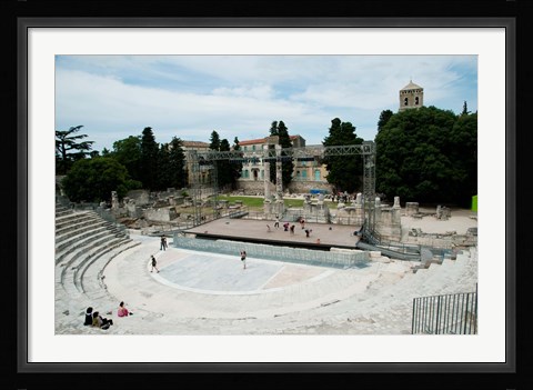 Framed Ancient theatre built 1st century BC, Theatre Antique D'Arles, Arles, Provence-Alpes-Cote d'Azur, France Print