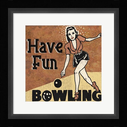 Framed Have Fun Bowling Print