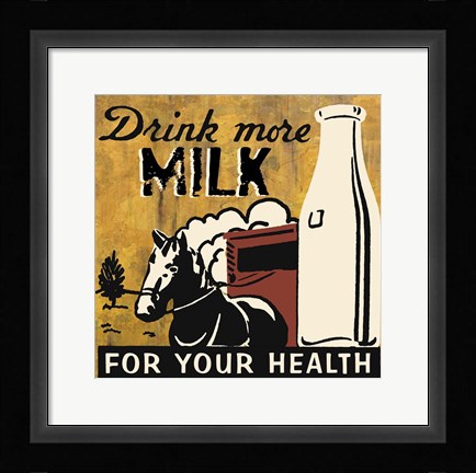 Framed Drink more Milk Print