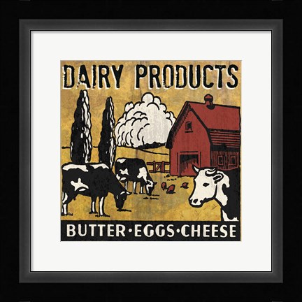 Framed Dairy Products Print