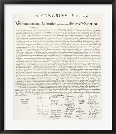 Framed Declaration of Independence Print