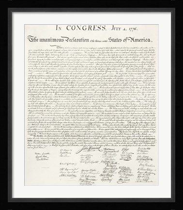Framed Declaration of Independence Print