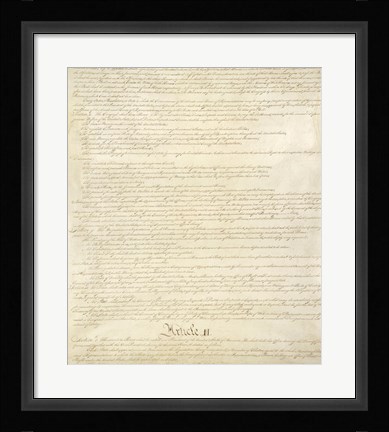 Framed Constitution of the United States II Print