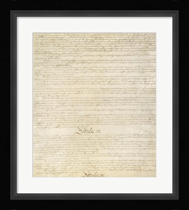 Framed Constitution of the United States I III Print