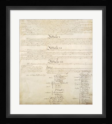 Framed Constitution of the United States IV Print