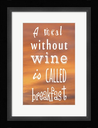 Framed Meal Without Wine - Orange Print