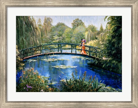 Framed Monet Garden II Print