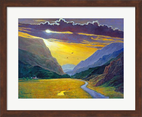 Framed Sunset In Wales Print