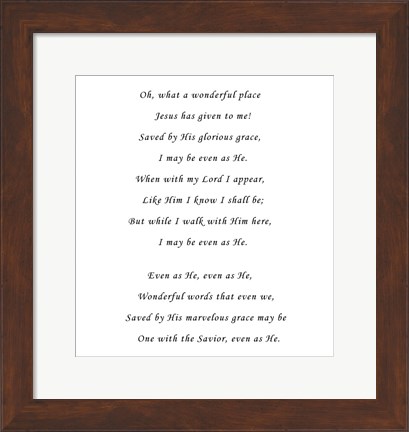 Framed What A Wonderful Place Print