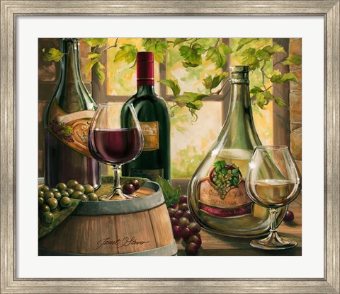 Framed Wine By The Window II Print