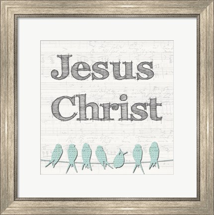 Framed Jesus Christ Birds Print
