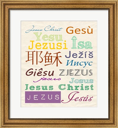 Framed Jesus in Different Languages Print