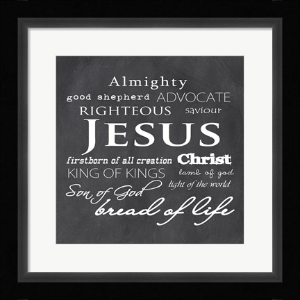 Framed Jesus Christ Chalkboard Print