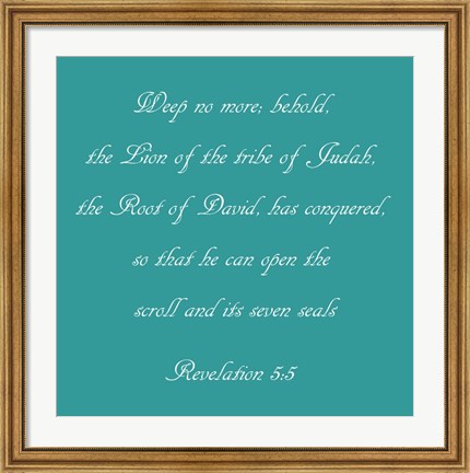 Framed Revelation 5:5 - blue Print