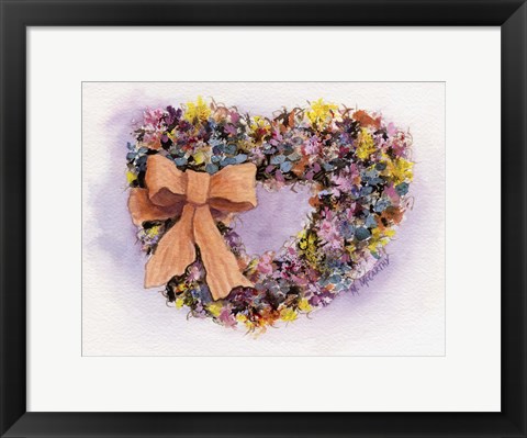 Framed Dried Flower Wreath Print
