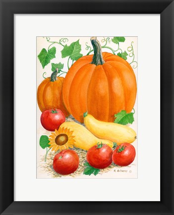 Framed Pumpkins, Tomatoes and Squash Print