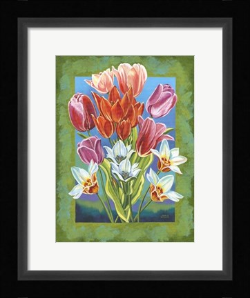Framed Bouquet in Border III Print