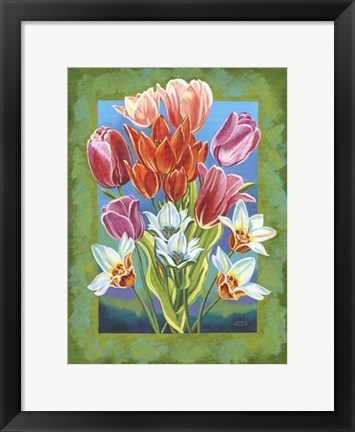 Framed Bouquet in Border III Print