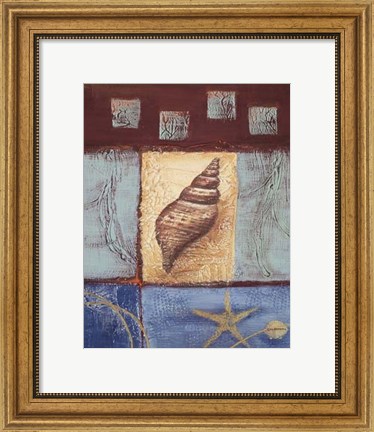 Framed Aquamarine Conch Print