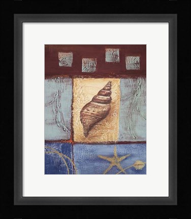 Framed Aquamarine Conch Print