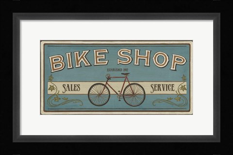 Framed Bike Shop I Print